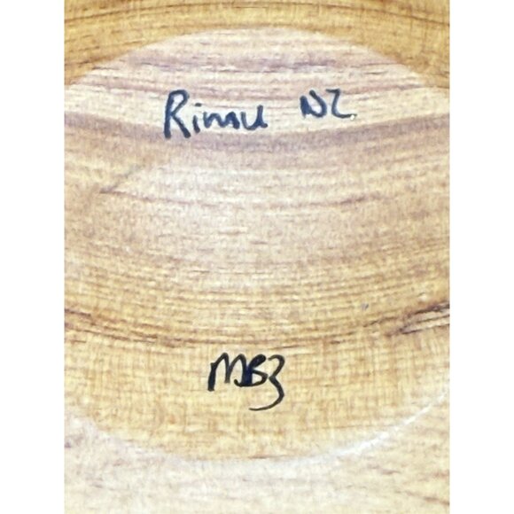 Solid Rimu Wood Votive Disk Shaped Tea Light Candle Holder Signed New Zealand - Picture 5 of 7